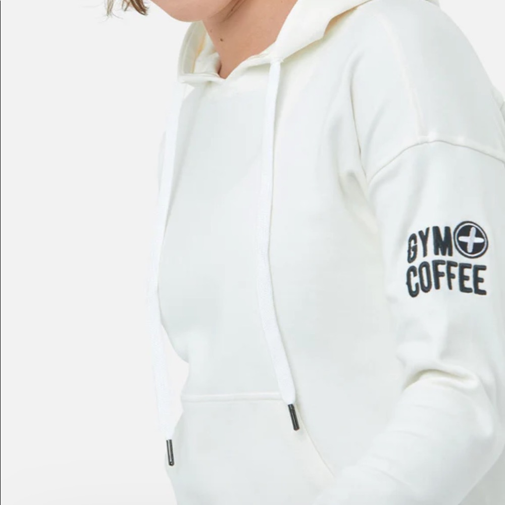 Gym+Coffee Chill hoodie in White, size S